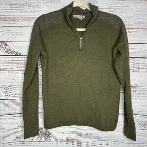 Smartwool 100% Merino Wool Quarter Zip Pullover Sweater Green S